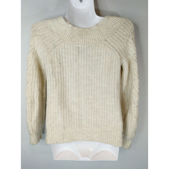 Abercrombie & Fitch Cream Acrylic V-Neck Pullover Sweater Size XS - Picture 5 of 8